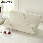 GIANTEX High Quality Bamboo Fiber Pillow Slow Rebound Memory Foam Pillow Health Care Pillow Massager Travesseiro Almohada U0301