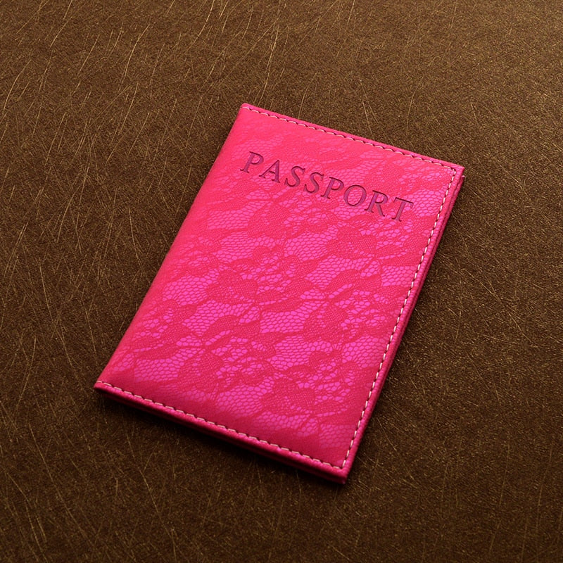 Luxury Elegant Women Passport Cover Pink World Universal Travel Passport ticket holder Cover on the Passport Case passport pouch