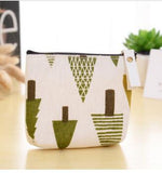 eTya Women Travel Toiletry Cosmetic Bag Pencil Make Up Makeup Case Storage Pouch Purse Organizer Cactus printing Students bags