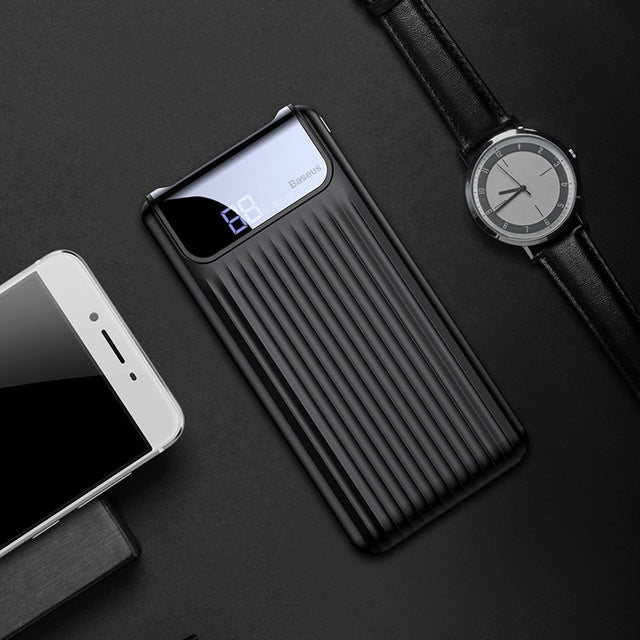 Baseus 10000mAh LCD Quick Charge 3.0 Dual USB Power Bank For iPhone X 8 7 6 Samsung S9 S8 Xiaomi Powerbank Battery Charger QC3.0