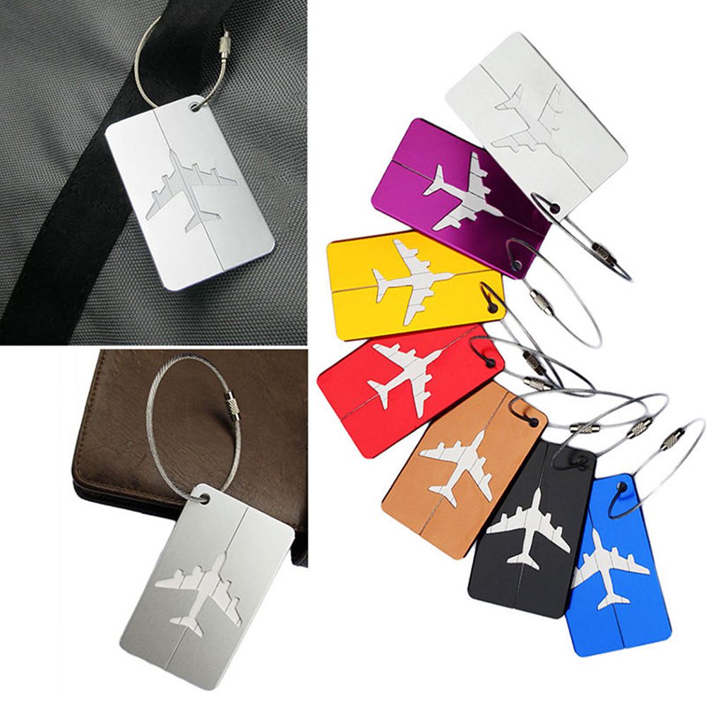 Hot Sale luggage tag Airplane Square Shape ID Suitcase Identity Address Name Labels travel accessories Luggage Board