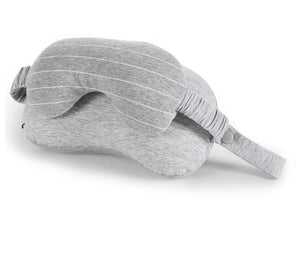 XC USHIO 2019 New 2 in 1 Grey Travel Neck Pillow & Eye Mask & Storage Bag with Handle Portable Comfortable Elegant Hand Washable