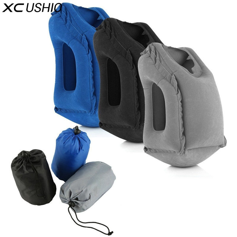 XC USHIO Inflatable Travel Pillow Air Soft Cushion Trip Portable Innovative Products Body Back Support Portable Blow Neck Pillow