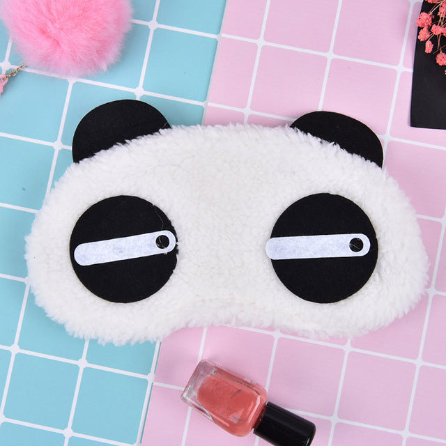 Cute Panda Sleeping Face Eye Mask Blindfold Eyeshade Traveling Sleep Eye Aid Drop Shipping Wholesale health care 3 Styles