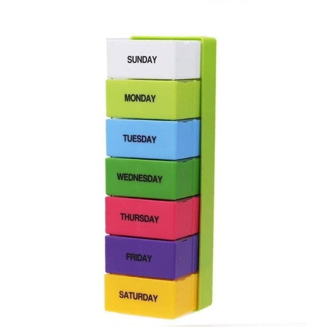 7 Days Portable Pill Medicine Box Travel Weekly Medicine Health Storage Pill Box Organizer Dispenser Pill Cutter Cases