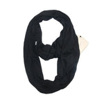 Grandwish Fashion Portable Women Scarf with Zipper Pocket Infinity Scarf All Match Convertible Travel Journey Scaves ,CI007