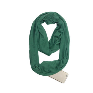 Grandwish Fashion Portable Women Scarf with Zipper Pocket Infinity Scarf All Match Convertible Travel Journey Scaves ,CI007