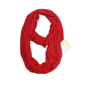 Grandwish Fashion Portable Women Scarf with Zipper Pocket Infinity Scarf All Match Convertible Travel Journey Scaves ,CI007