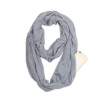 Grandwish Fashion Portable Women Scarf with Zipper Pocket Infinity Scarf All Match Convertible Travel Journey Scaves ,CI007