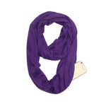 Grandwish Fashion Portable Women Scarf with Zipper Pocket Infinity Scarf All Match Convertible Travel Journey Scaves ,CI007