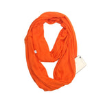 Grandwish Fashion Portable Women Scarf with Zipper Pocket Infinity Scarf All Match Convertible Travel Journey Scaves ,CI007