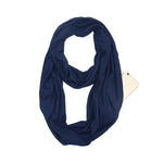 Grandwish Fashion Portable Women Scarf with Zipper Pocket Infinity Scarf All Match Convertible Travel Journey Scaves ,CI007