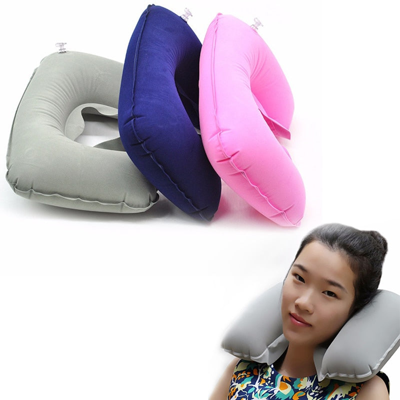 U Shaped Travel Pillow Inflatable Neck Car Head Rest Air Cushion for Travel Office Nap Head Rest Air Cushion Neck Pillow