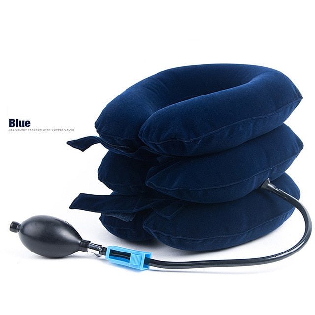 U Shape Inflatable Neck Cervical Vertebra Traction Device Neck Shoulder Pain Relax Massager Pillow Relief Headache Health Care