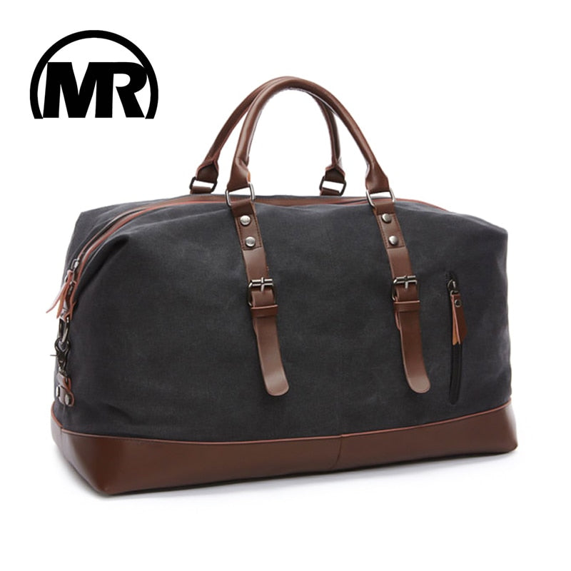 MARKROYAL Canvas Leather Men Travel Bags Carry on Luggage Bags Men Duffel Bags Handbag Travel Tote Large Weekend Bag Overnight