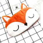 HazyBeauty Lovely Fox Animal Cotton Plush U Shape Neck Pillow Travel Car Home Pillow Nap Pillow Health Care with Eye Mask