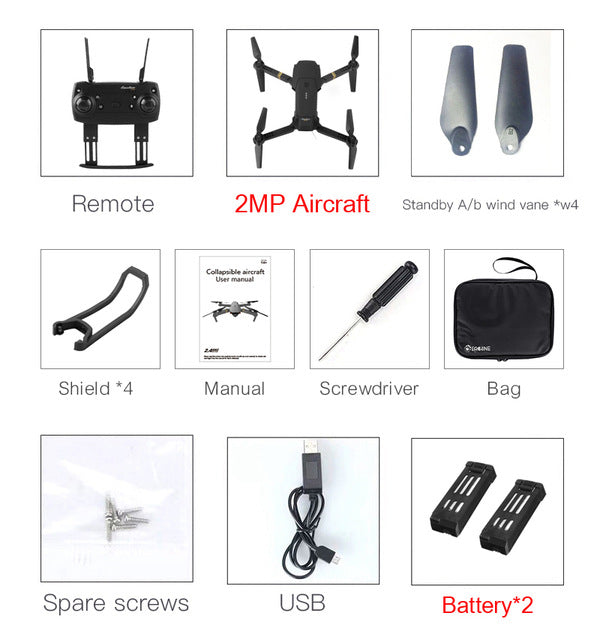 Eachine E58 WIFI FPV With Wide Angle HD Camera High Hold Mode Foldable Arm RC Quadcopter Drone RTF VS VISUO XS809HW JJRC H37