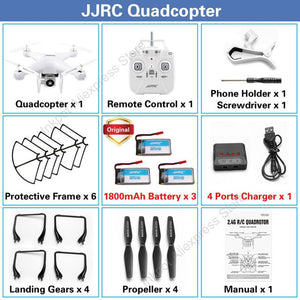 JJRC H68 Professional Drone with Camera 720P HD Wifi FPV RC Quadcopter Helicopter for Kids Toys Gift 20 Minutes Playing Time