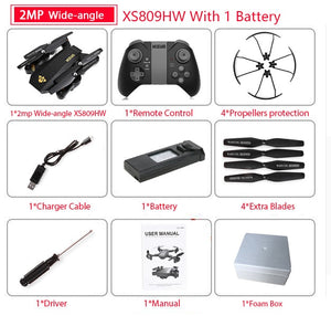 Visuo XS809W XS809HW Quadcopter Mini Foldable Selfie Drone with Wifi FPV 0.3MP/2MP Camera Altitude Hold RC Dron Vs JJRC H47 E58